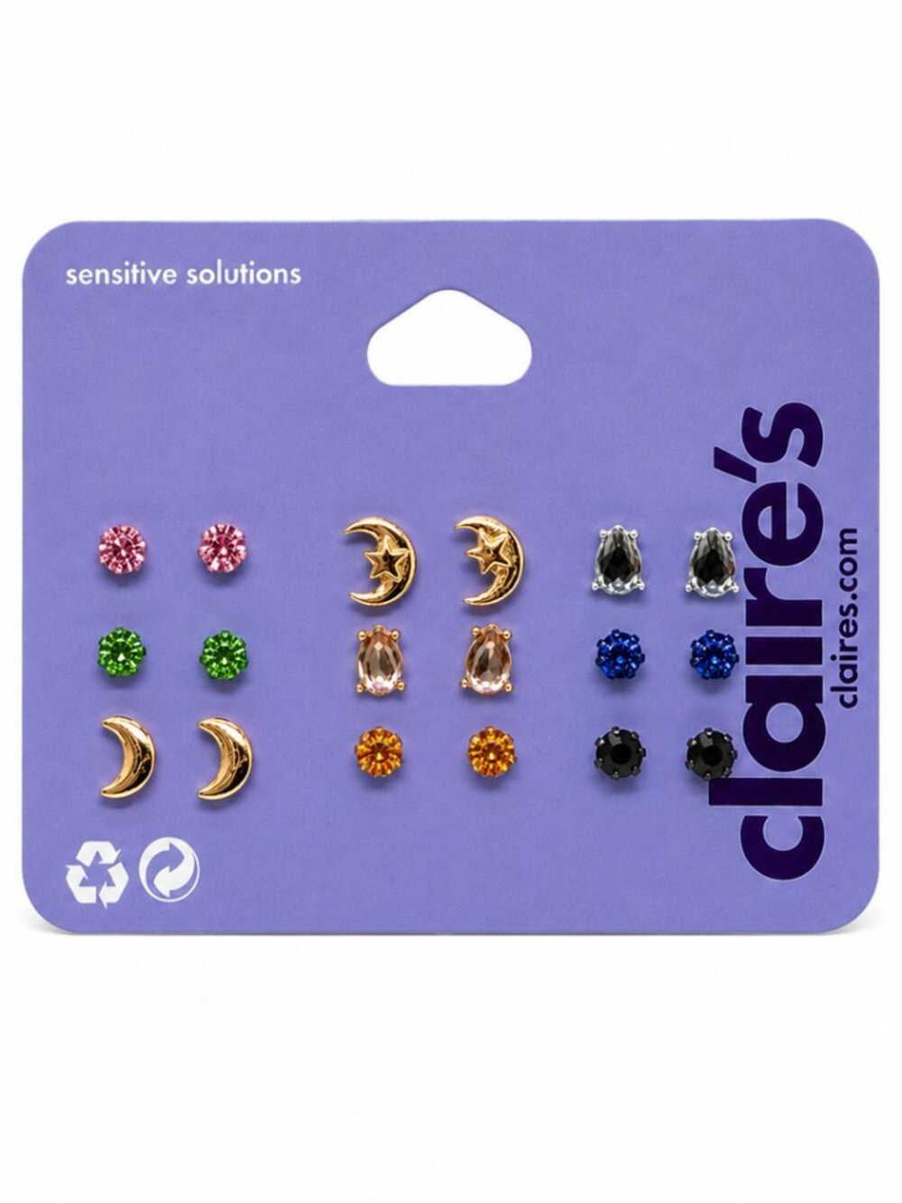 NWT Claire’s Sensitive Solutions Mixed Stud Earrings Set